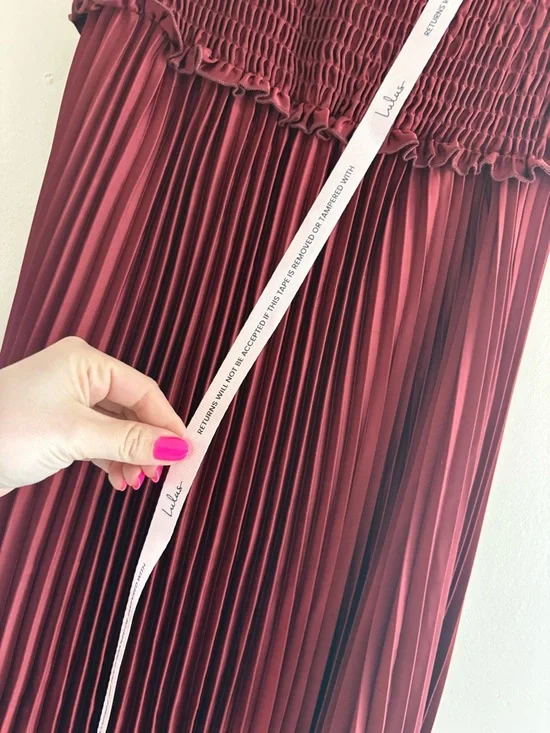 Lulus Damira Rust Satin Pleated Strapless Maxi Dress Size Medium Formal Wedding - Picture 10 of 11